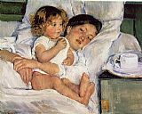 Mary Cassatt Breakfast in Bed painting